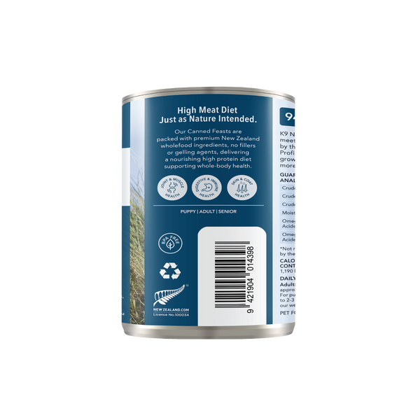 K9 Natural Canned Beef 370gm /12 Cans