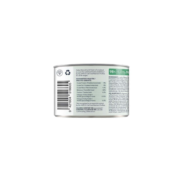 Feline Natural Canned Lamb 170gm /12 Cans