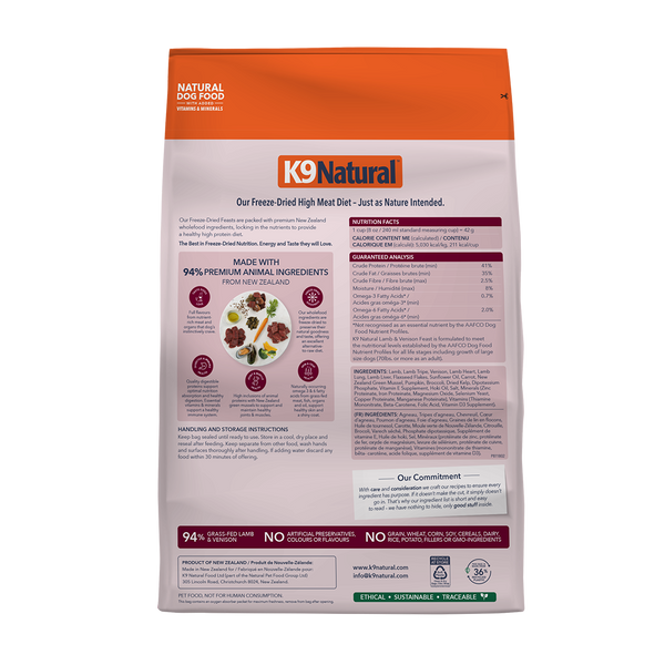 K9 Natural Freeze Dried Lamb & Venison