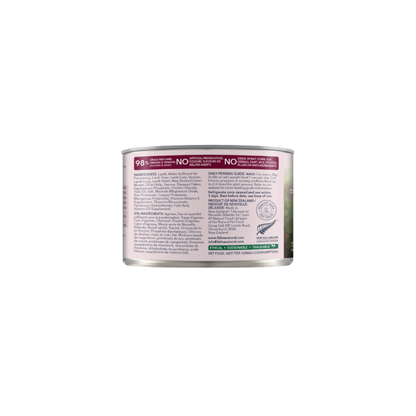 Feline Natural Canned Lamb & Venison 170gm /12 Cans
