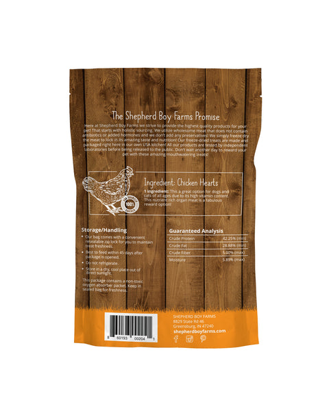 SBF Freeze Dried Chicken Hearts Treats 3oz