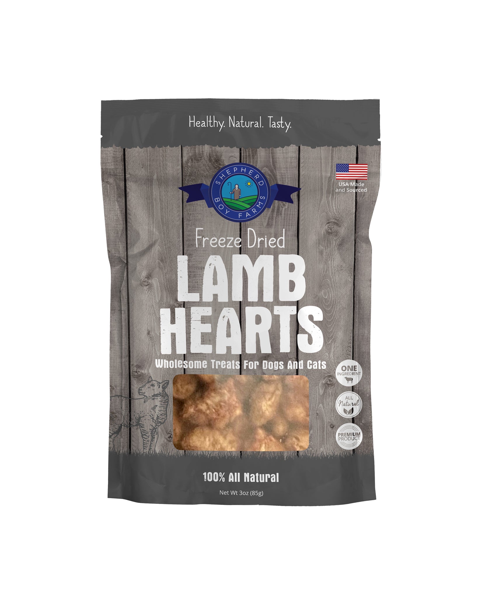 SBF Freeze Dried Lamb Hearts Treats 3oz