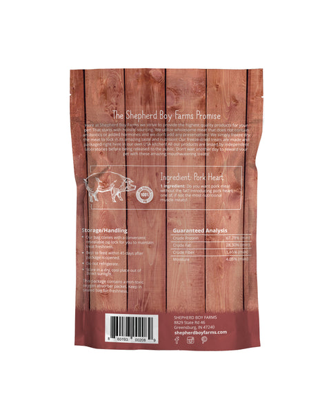 SBF Freeze Dried Pork Hearts Treats 3oz