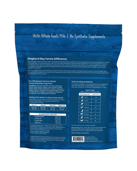 SBF Freeze Dried Venison Recipe 14oz