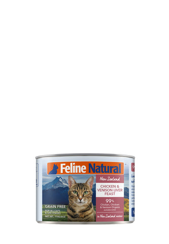 Feline Natural Canned Chicken & Venison 170gm /12 Cans