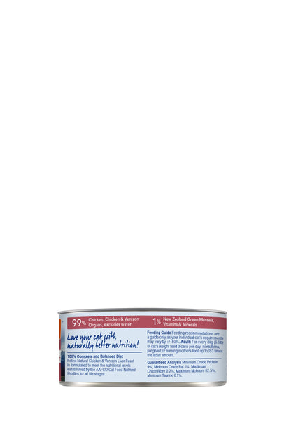 Feline Natural Canned Chicken & Venison 85gm /24 Cans