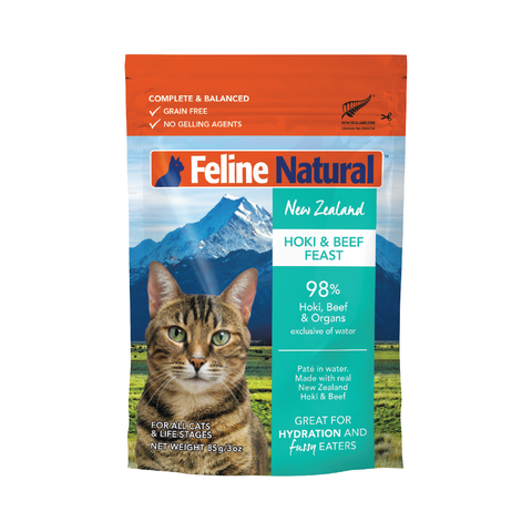 Feline Natural Pouched Hoki & Beef /12 Pouches