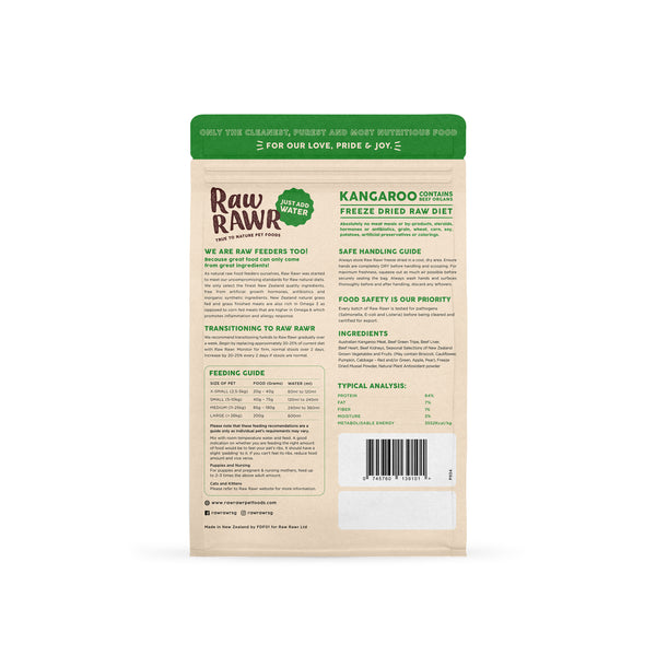 Raw Rawr Freeze Dried Raw Diet Kangaroo